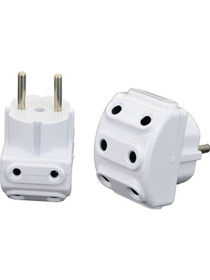 Kinetex 5'li Topraklı Golyat Beyaz Fiş Priz Kablosuz Beşli Grup Priz Beşli Priz Çoğaltıcı