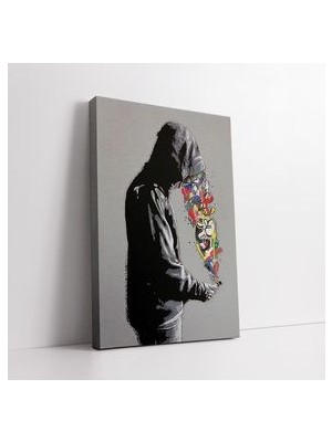 Banksy Telefondan Sıçrayan Graffiti Kanvas Tablosu