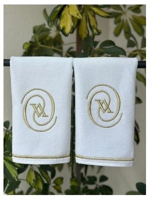 Sibelarthome V Desen Gold Nakışlı 2ADET 50*30 cm Havlu