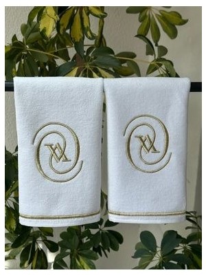 Sibelarthome V Desen Gold Nakışlı 2ADET 50*30 cm Havlu