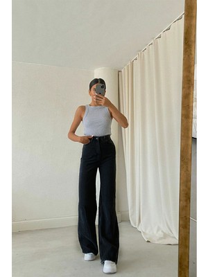 ByCukurovaFrango 2505 Yüksek Bel Boyfrıend(Salaş) Bol Paça Kot Pantolon