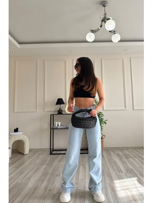 ByCukurovaFrango 2505 Yüksek Bel Boyfrıend(Salaş) Bol Paça Kot Pantolon