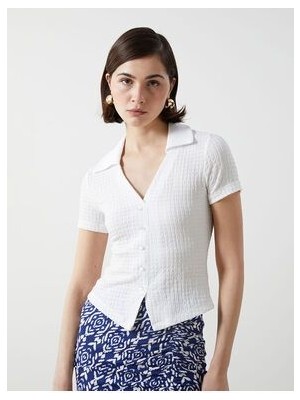 Lcw Vision Polo Yaka Dokulu Kadın Bluz