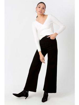 ByCukurovaFrango Leo Penelope Asya x Siyah Straight Fit Jean Kadın Power Likra Kadın Yüksek Bel Toparlayıcı