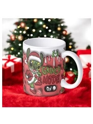 Küt Küt Stitch 3D Christmas Detail Baskılı Yeni Yıl Kupa