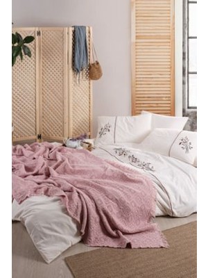 Arya Pikeli Nevresim Takımı Pudra - 7 Parça