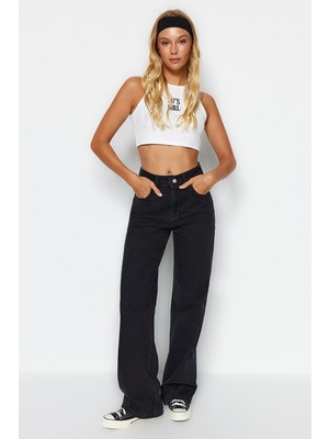 ByCukurovaFrango 2505 Yüksek Bel Boyfrıend(Salaş) Bol Paça Kot Pantolon