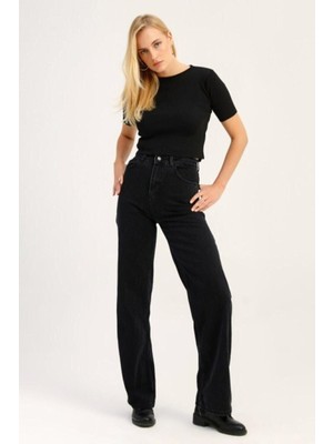 ByCukurovaFrango 2505 Yüksek Bel Boyfrıend(Salaş) Bol Paça Kot Pantolon