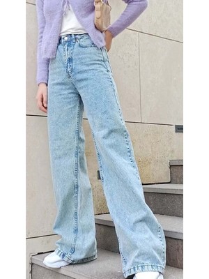 ByCukurovaFrango 2505 Yüksek Bel Boyfrıend(Salaş) Bol Paça Kot Pantolon