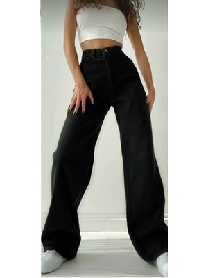 ByCukurovaFrango 2505 Yüksek Bel Boyfrıend(Salaş) Bol Paça Kot Pantolon