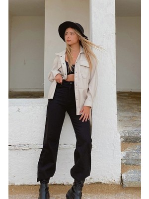 ByCukurovaFrango 2505 Yüksek Bel Boyfrıend(Salaş) Bol Paça Kot Pantolon