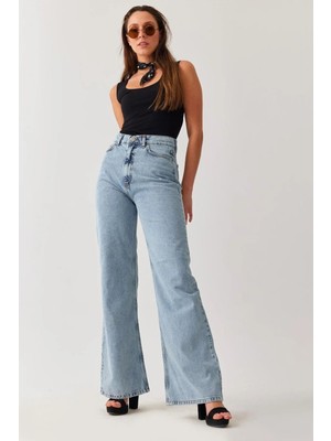 ByCukurovaFrango 2505 Yüksek Bel Boyfrıend(Salaş) Bol Paça Kot Pantolon