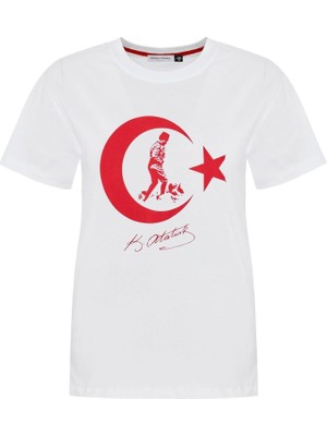 Tiffany & Tomato Ay Yıldız Hilal T-Shirt - Beyaz
