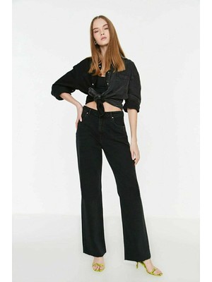 ByCukurovaFrango 2505 Yüksek Bel Boyfrıend(Salaş) Bol Paça Kot Pantolon