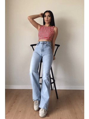 ByCukurovaFrango 2505 Yüksek Bel Boyfrıend(Salaş) Bol Paça Kot Pantolon