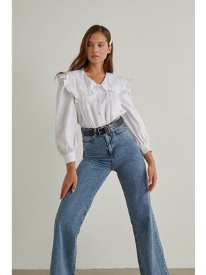 ByCukurovaFrango 2505 Yüksek Bel Boyfrıend(Salaş) Bol Paça Kot Pantolon