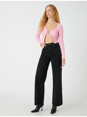 ByCukurovaFrango 2505 Yüksek Bel Boyfrıend(Salaş) Bol Paça Kot Pantolon