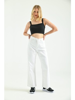 ByCukurovaFrango 2505 Yüksek Bel Boyfrıend(Salaş) Bol Paça Kot Pantolon