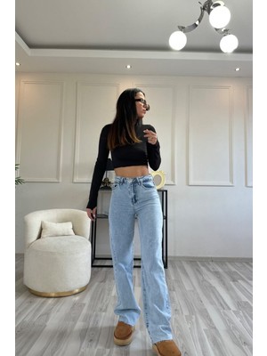 ByCukurovaFrango 2505 Yüksek Bel Boyfrıend(Salaş) Bol Paça Kot Pantolon