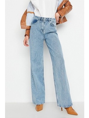 ByCukurovaFrango 2505 Yüksek Bel Boyfrıend(Salaş) Bol Paça Kot Pantolon