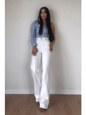 ByCukurovaFrango 2505 Yüksek Bel Boyfrıend(Salaş) Bol Paça Kot Pantolon