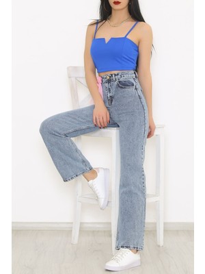 ByCukurovaFrango 2505 Yüksek Bel Boyfrıend(Salaş) Bol Paça Kot Pantolon