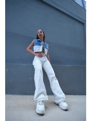 ByCukurovaFrango 2505 Yüksek Bel Boyfrıend(Salaş) Bol Paça Kot Pantolon