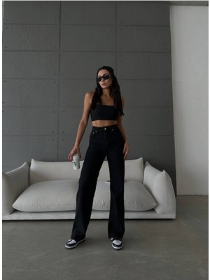 ByCukurovaFrango 2505 Yüksek Bel Boyfrıend(Salaş) Bol Paça Kot Pantolon