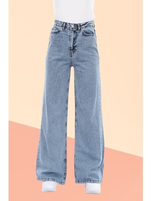 ByCukurovaFrango 2505 Yüksek Bel Boyfrıend(Salaş) Bol Paça Kot Pantolon