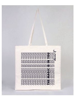 The Magic Is In You Baskılı Körüklü Kanvas Bez Çanta 37X40X14CM