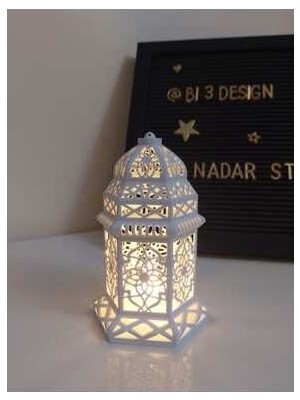 Ramazan Feneri / Dekoratif Kandil Feneri / Islami Dekor / Tealight Hediyeli