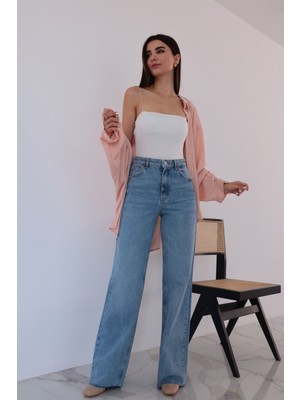 ByCukurovaFrango Penolope Kadın Mund Naturel Paça Jean