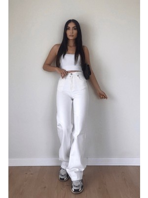 ByCukurovaFrango 2505 Yüksek Bel Boyfrıend(Salaş) Bol Paça Kot Pantolon