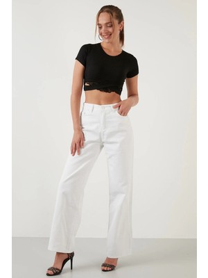 ByCukurovaFrango 2505 Yüksek Bel Boyfrıend(Salaş) Bol Paça Kot Pantolon