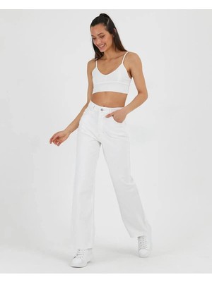 ByCukurovaFrango 2505 Yüksek Bel Boyfrıend(Salaş) Bol Paça Kot Pantolon