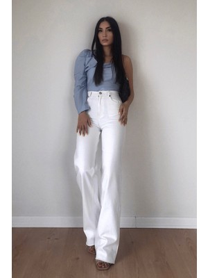 ByCukurovaFrango 2505 Yüksek Bel Boyfrıend(Salaş) Bol Paça Kot Pantolon