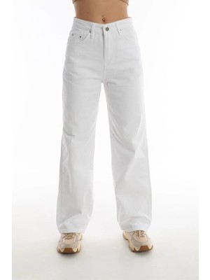 ByCukurovaFrango 2505 Yüksek Bel Boyfrıend(Salaş) Bol Paça Kot Pantolon