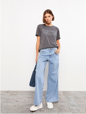 ByCukurovaFrango Jo Flex 90's Yüksek Bel Siyah Kot Pantolon Mavi Kar Salaş Jeans Likralı Esnek Palazzo(Yeni Sezon)