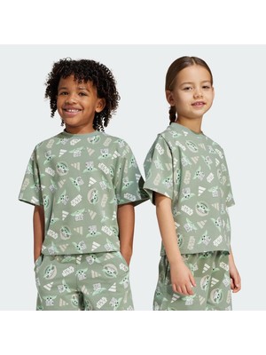 adidas Unisex Çocuk  Yeşil  T-Shirt LK SW MNDO T JF3650