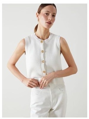 Lcw Vision Bisiklet Yaka Kadın Triko Yelek