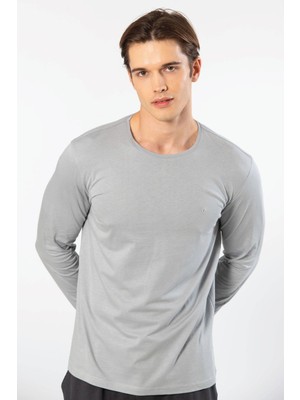 Cacharel Erkek Modal Pamuk Bisiklet Yaka T-Shirt 2242/GRI