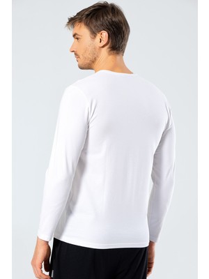 Cacharel Erkek Uzun Kollu T-Shirt 1333/BEYAZ