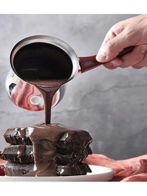 No-4 Çelik Cezve Kırmızı Kulp