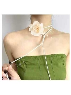 Choker Kolye Keten   Gül Tasarım (BC-1149 )