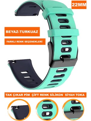 Cobra Xiaomi Mi Watch S1-S2 Yuvarlak Kasa Uyumlu 22MM Silikon Saat Kordonu Kayışı A5622MM