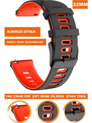 Cobra Xiaomi Mi Watch S1-S2 Yuvarlak Kasa Uyumlu 22MM Silikon Saat Kordonu Kayışı A5622MM