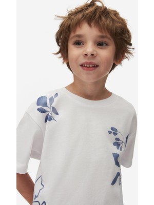 NK Erkek Çocuk Autumn Tshirt 4-8 Yaş Beyaz