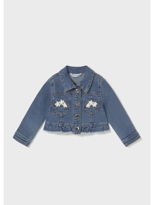 Mayoral Kız Bebek Fırfırlı Denim Ceket 1-3 Yaş Mavi