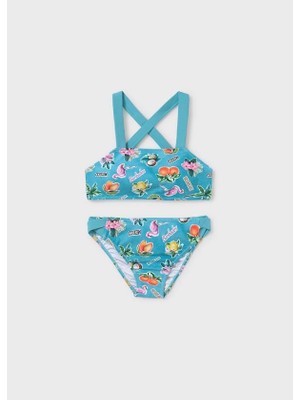 Mayoral Kız Çocuk Baskılı Bikini 10-14 Yaş Mavi