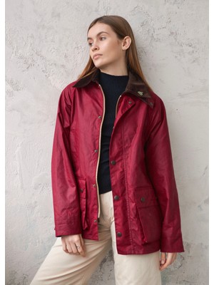 Stuf&co  Barn Yağlı Ceket (Koyu Kırmızı)/ Wax Jacket (Perfect Red ) / Barn Waxed Cotton Jacket